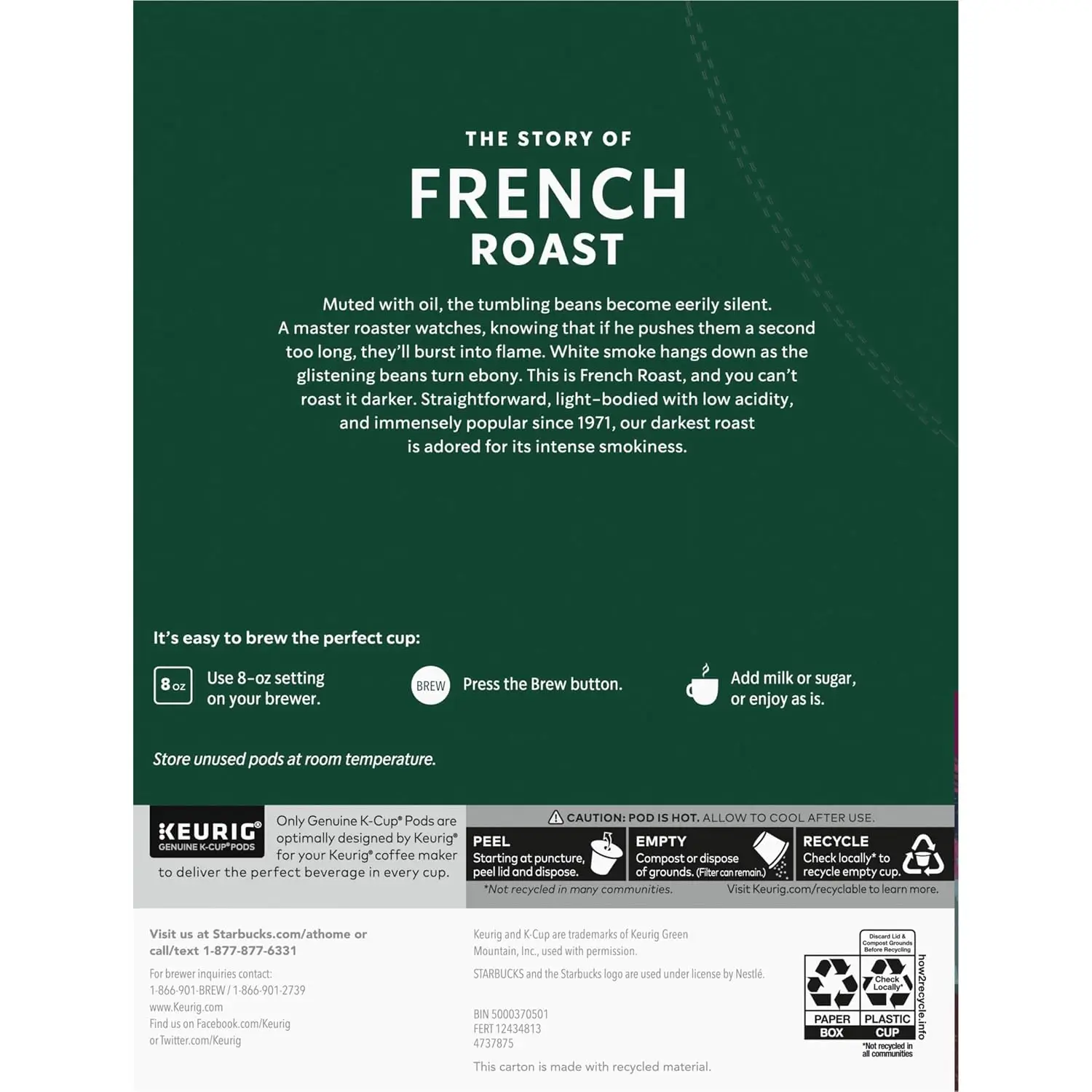 Starbucks French Roast flavor and brewing information