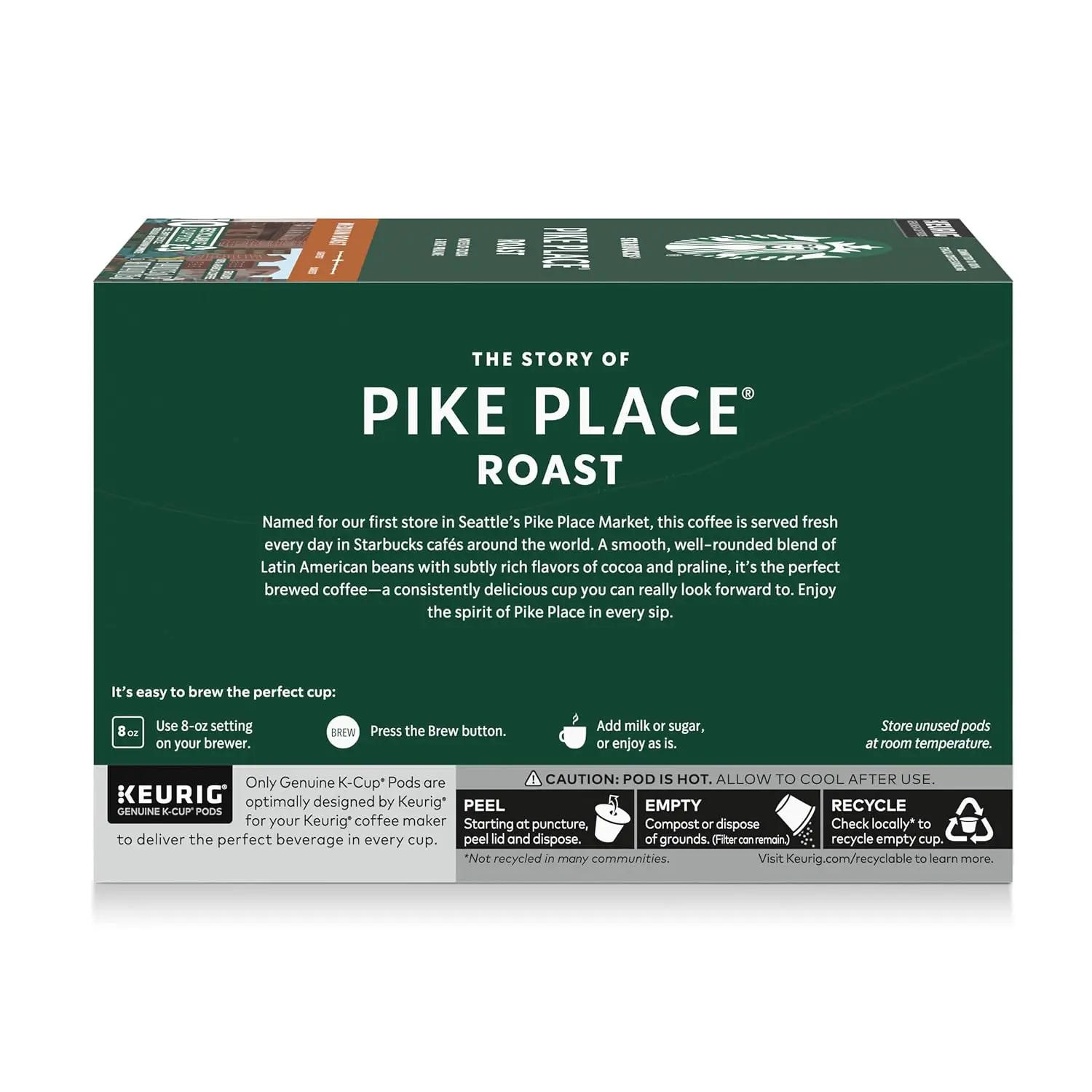Starbucks Pike Place Roast flavor and brewing information