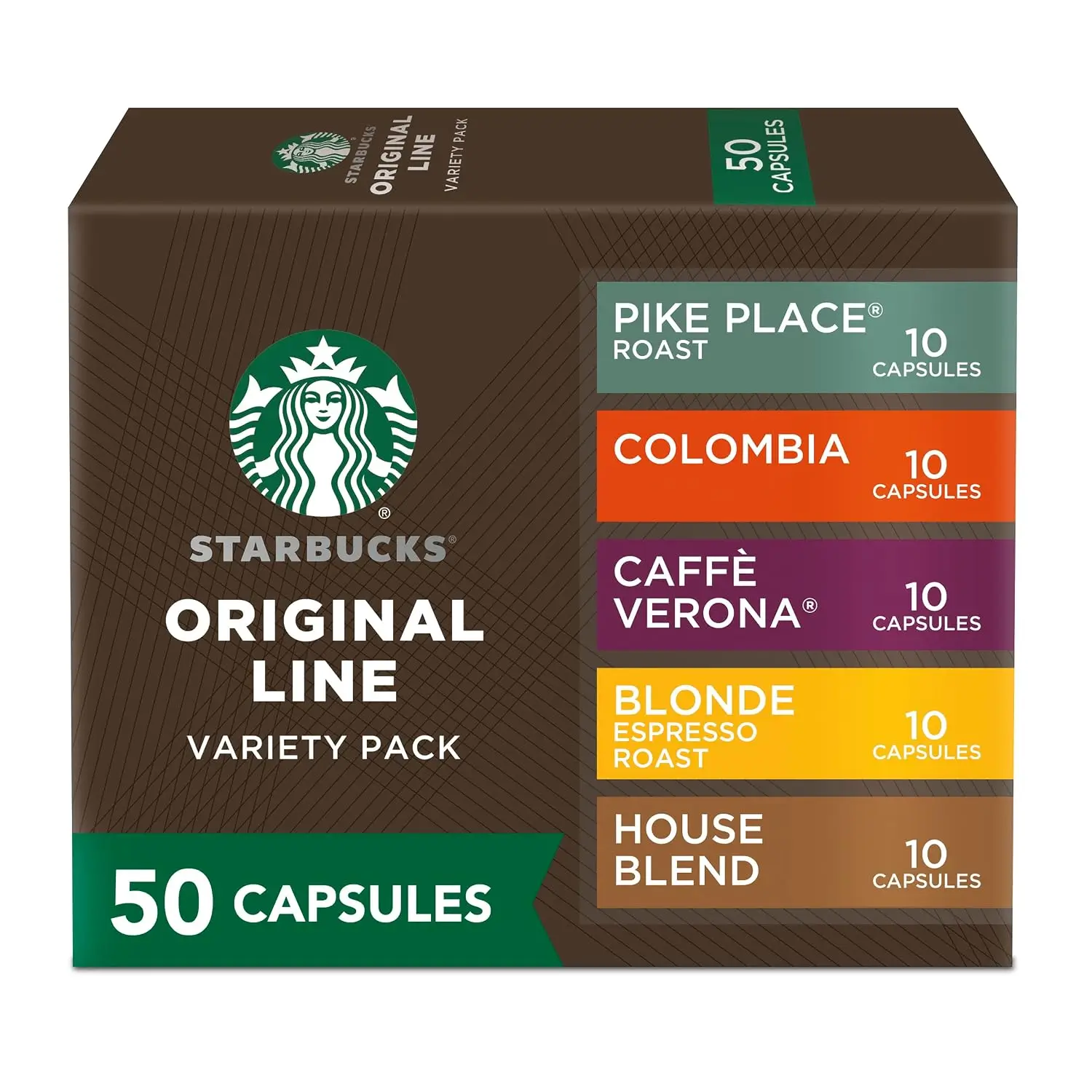 Starbucks by Nespresso Original Line 50-capsule variety pack
