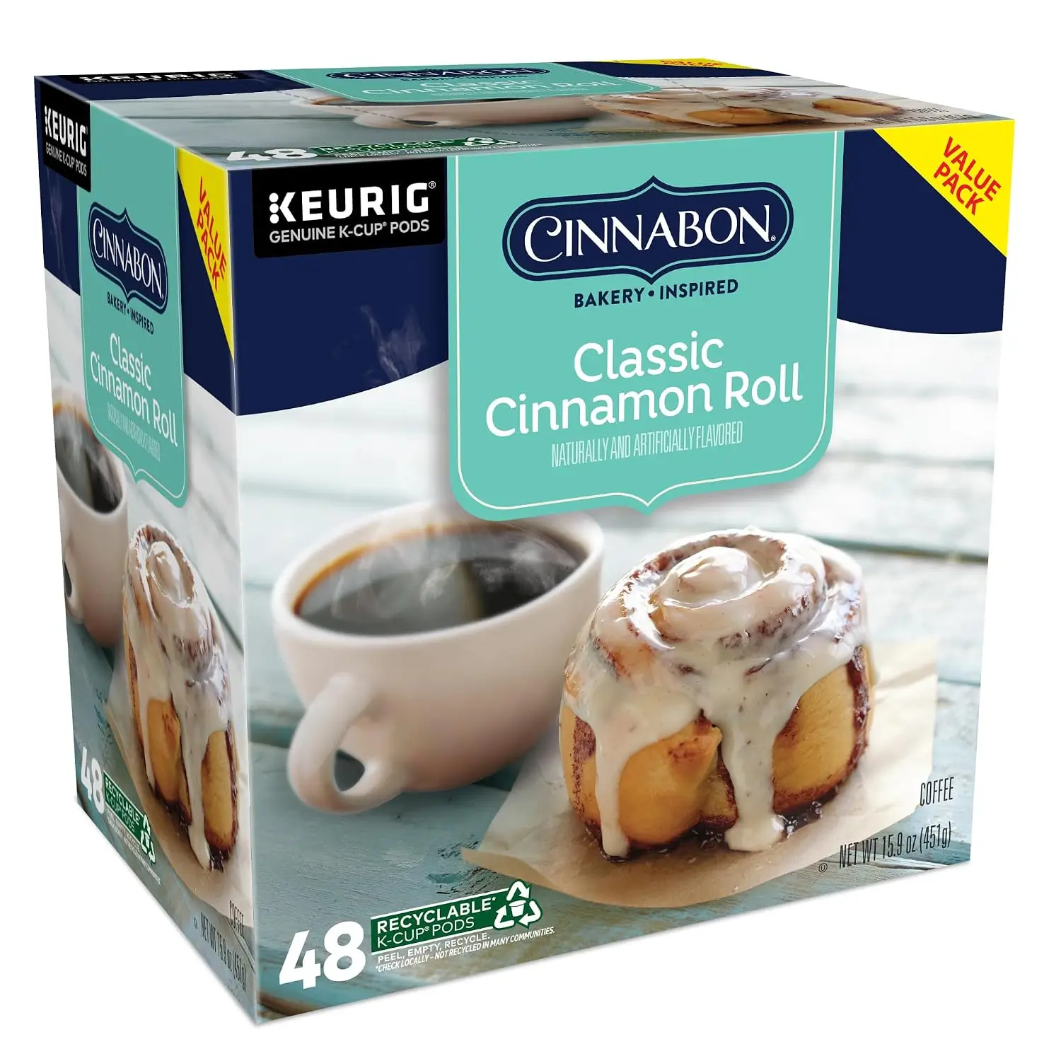 Cinnabon Classic Cinnamon Roll K-Cup pods 48 count