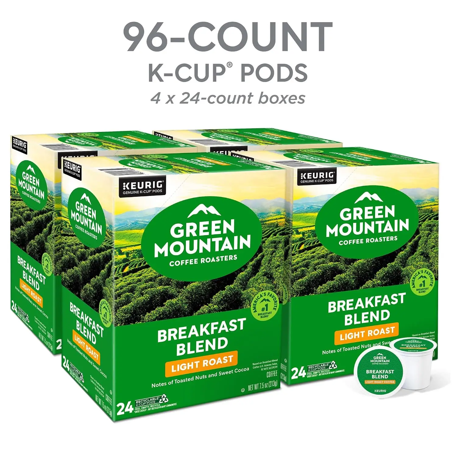 Green Mountain Breakfast Blend K-Cup Pods 96 count