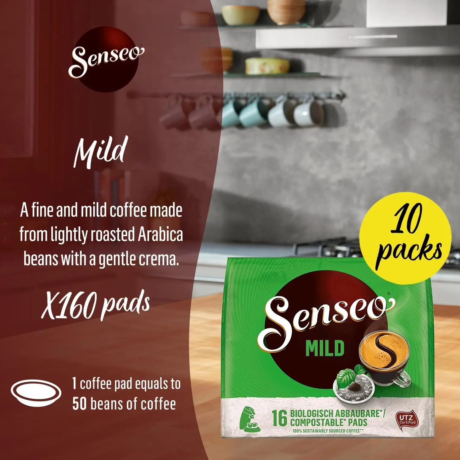 Senseo Mild Light Roast Coffee Pads, 160 Count primary product image