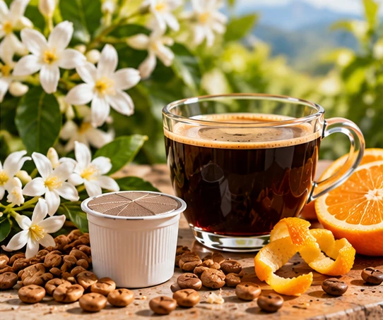 Ethiopian single-origin coffee pod with citrus and floral tasting ingredients